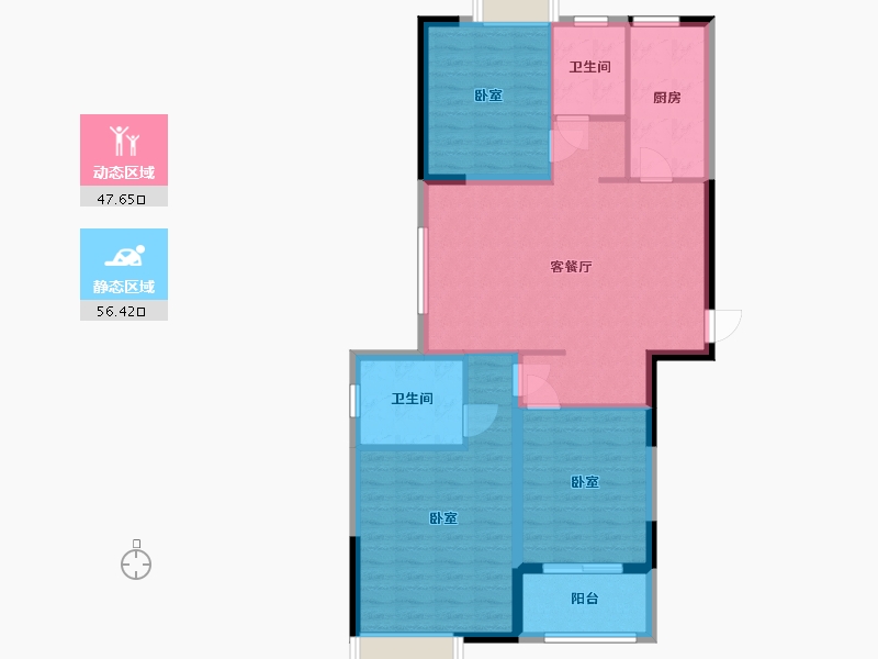 江苏省-无锡市-百好锦园-94.00-户型库-动静分区