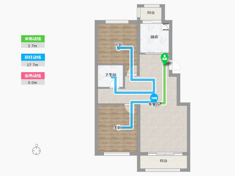 黑龙江省-大庆市-华溪龙城三期-66.37-户型库-动静线