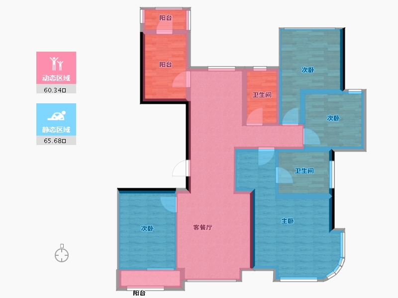 江苏省-南京市-蓝光睿创新筑-112.40-户型库-动静分区