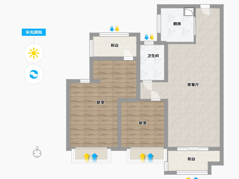 江苏省-徐州市-中海熙岸华府-79.00-户型库-采光通风