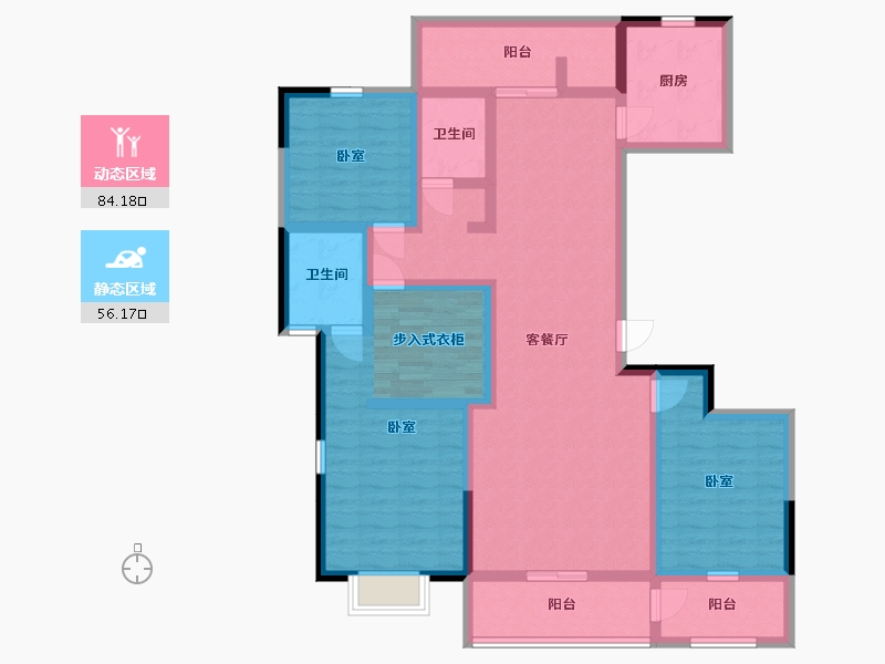 陕西省-渭南市-御府尚院-123.43-户型库-动静分区