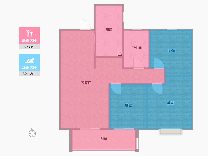 江苏省-无锡市-世茂璀璨时光-78.87-户型库-动静分区