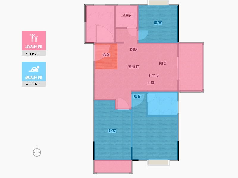 江苏省-南京市-紫金华府-86.00-户型库-动静分区