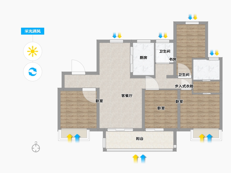 江苏省-南京市-珑悦-103.00-户型库-采光通风