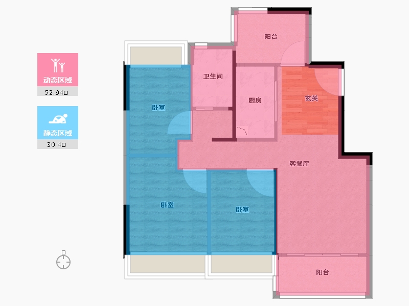 江苏省-南京市-欧洲城玖禧澜湾-75.01-户型库-动静分区