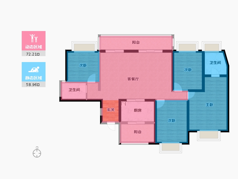 云南省-昆明市-新希望观澜汇-116.48-户型库-动静分区