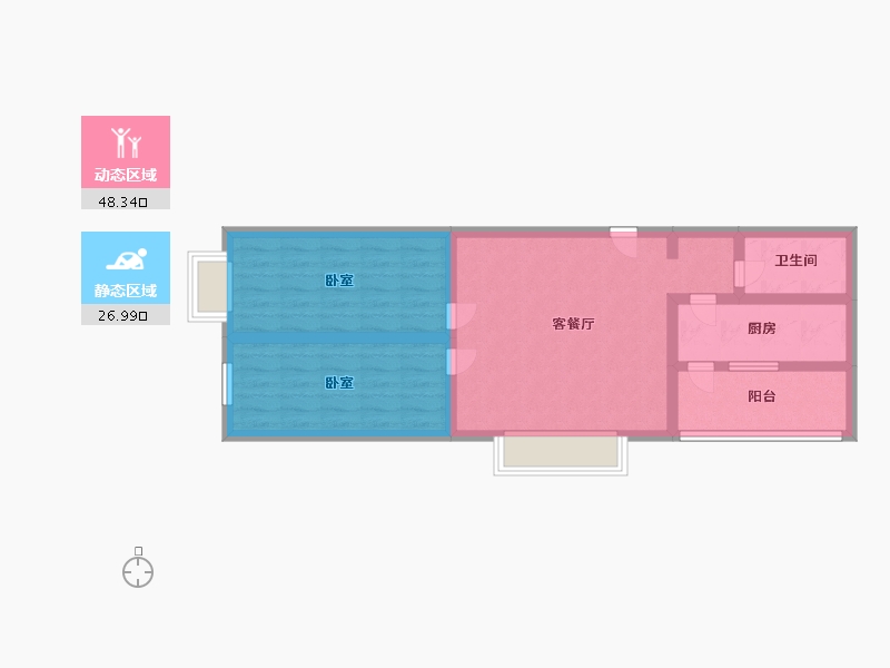 陕西省-渭南市-香滨城-65.89-户型库-动静分区