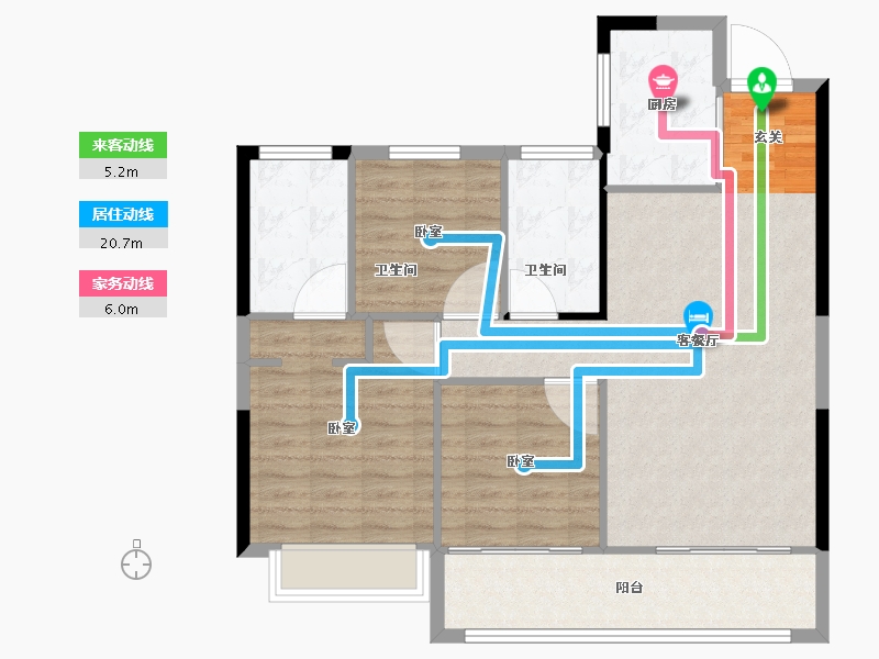 江苏省-无锡市-金领蠡洲台-92.00-户型库-动静线