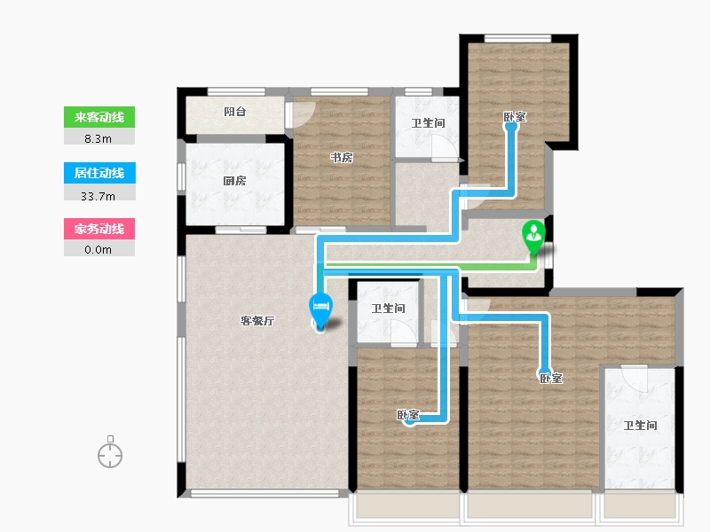 陕西省-西安市-天地源龙湖春江天境-144.20-户型库-动静线