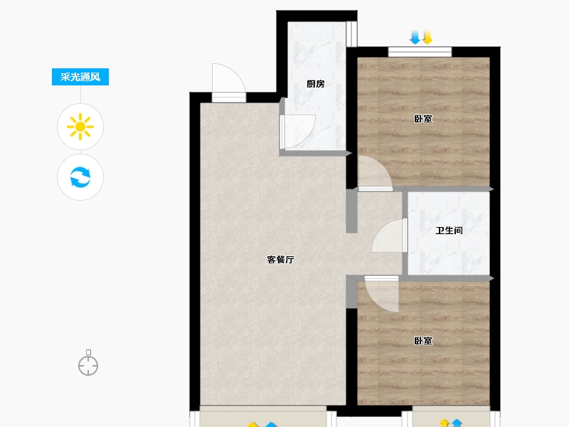 辽宁省-抚顺市-电建地产海赋外滩澋苑-49.99-户型库-采光通风