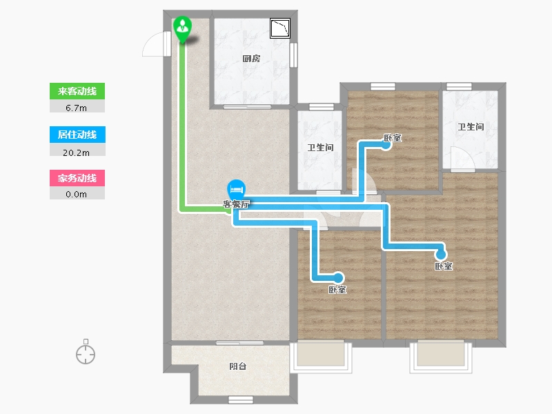 江苏省-无锡市-玺悦珑庭-90.86-户型库-动静线