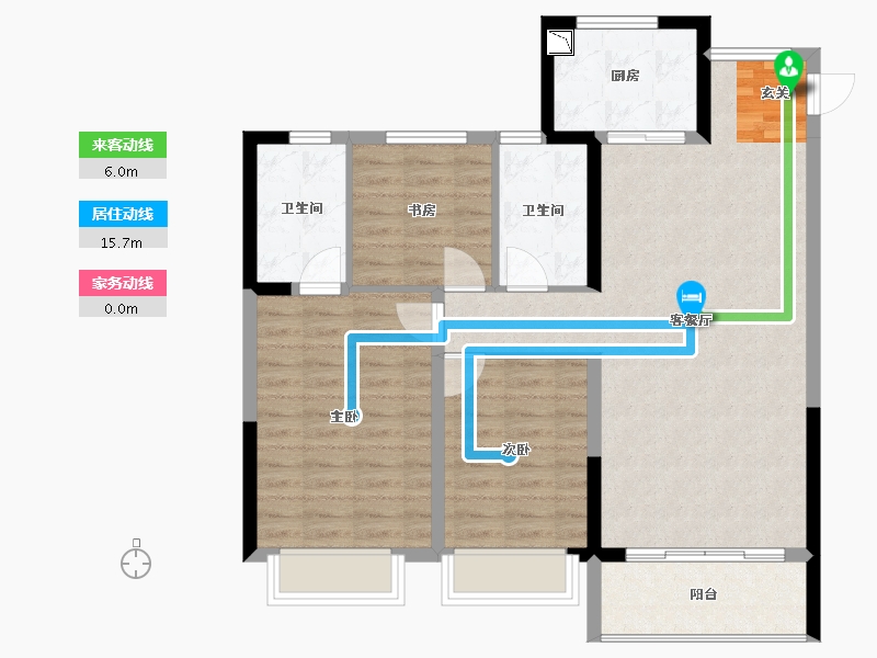 陕西省-西安市-绿城西安全运村-92.99-户型库-动静线