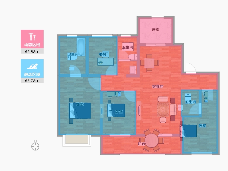 江苏省-南京市-中建熙元府-114.01-户型库-动静分区