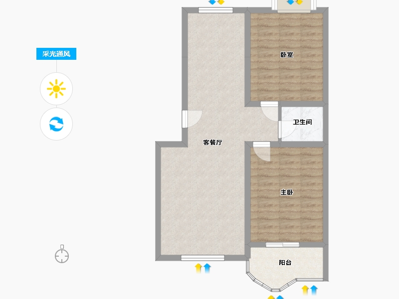 陕西省-渭南市-香滨城-71.80-户型库-采光通风