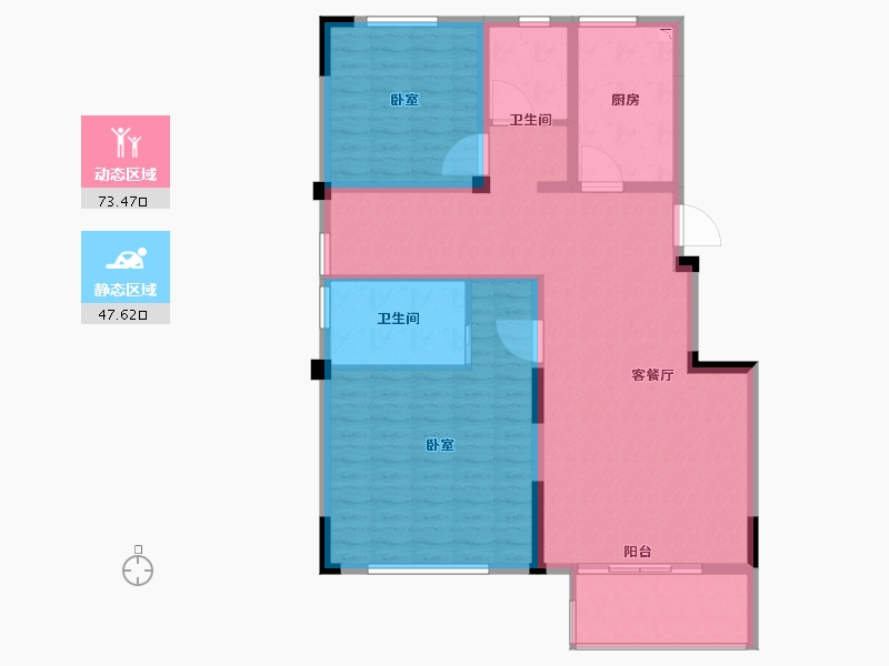 江苏省-无锡市-阿卡迪亚-110.00-户型库-动静分区