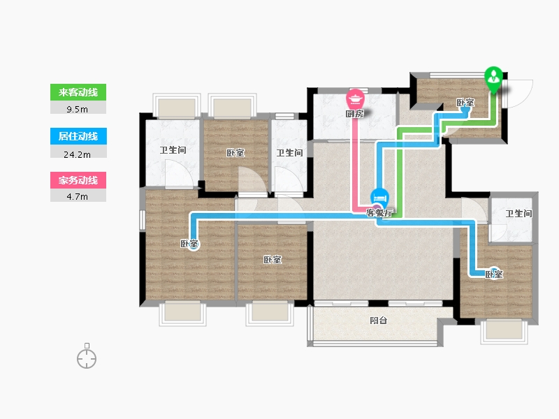 江苏省-无锡市-华侨城运河湾-129.41-户型库-动静线