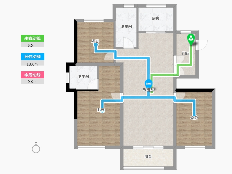 黑龙江省-牡丹江市-滨江壹號-93.20-户型库-动静线