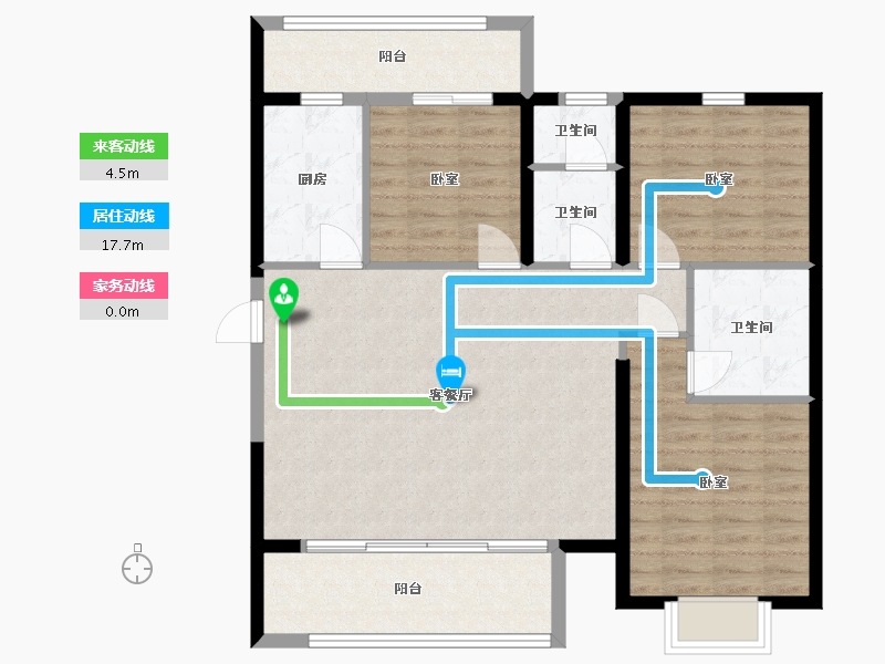 陕西省-西安市-西安康桥悦蓉园-98.88-户型库-动静线