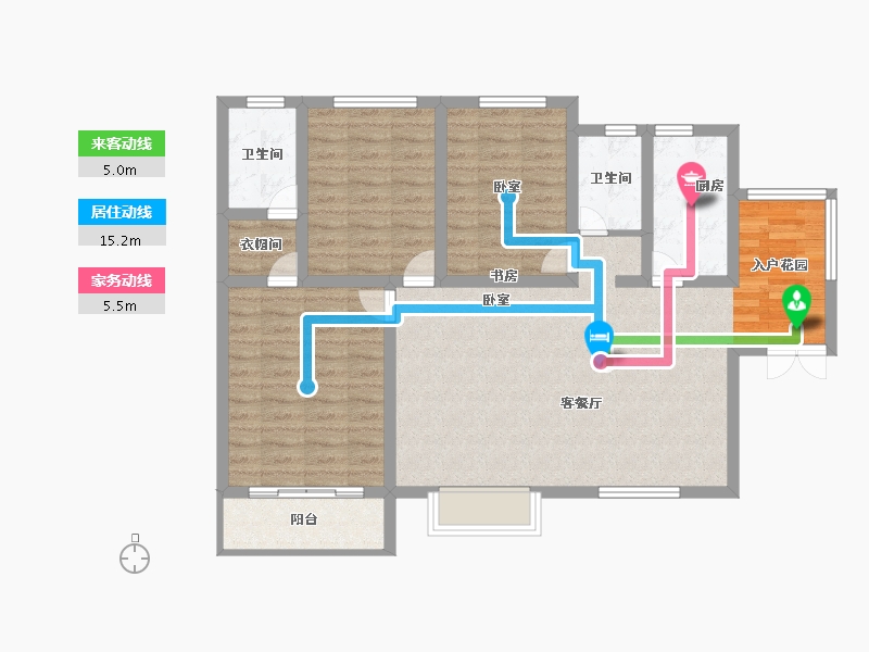 陕西省-渭南市-润城·高新花苑-98.00-户型库-动静线