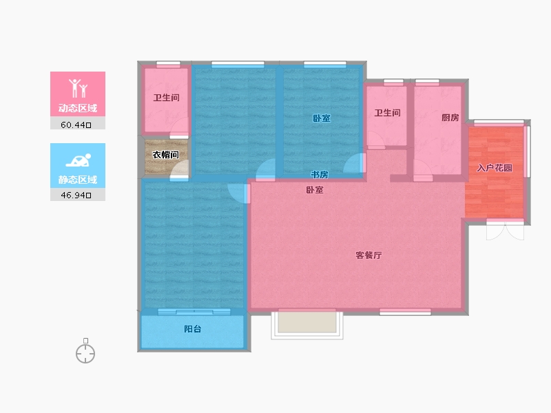 陕西省-渭南市-润城·高新花苑-98.00-户型库-动静分区