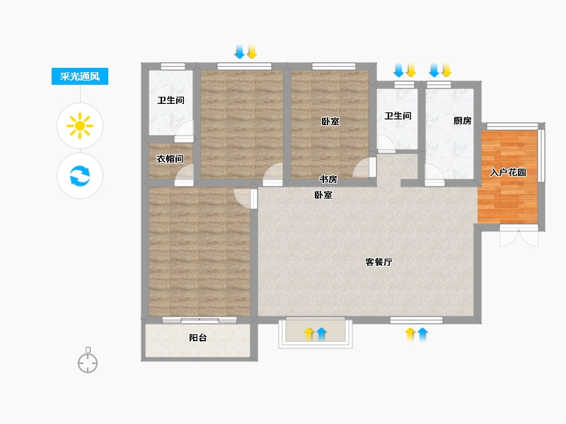 陕西省-渭南市-润城·高新花苑-98.00-户型库-采光通风