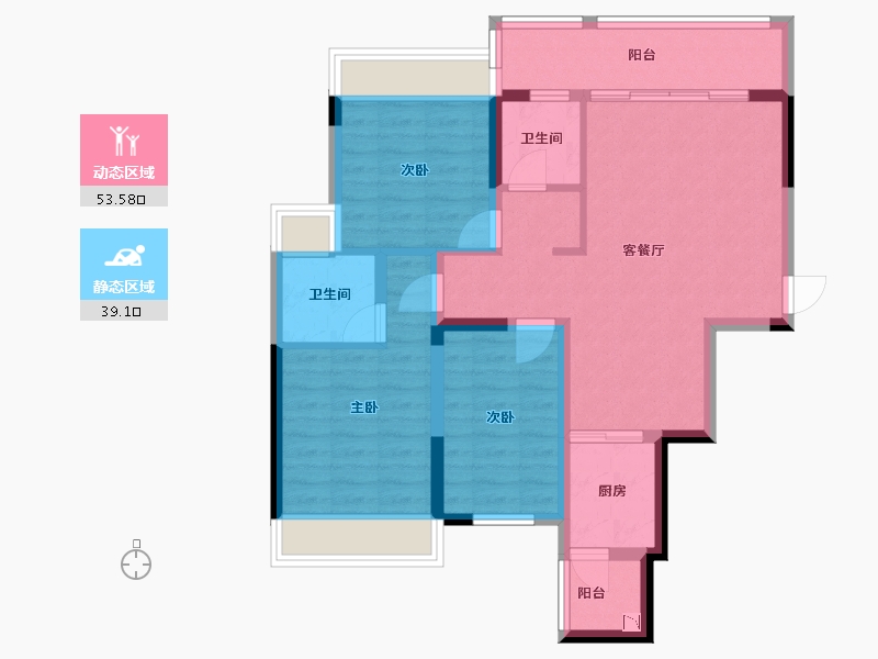 广西壮族自治区-北海市-碧园·海语城-82.06-户型库-动静分区