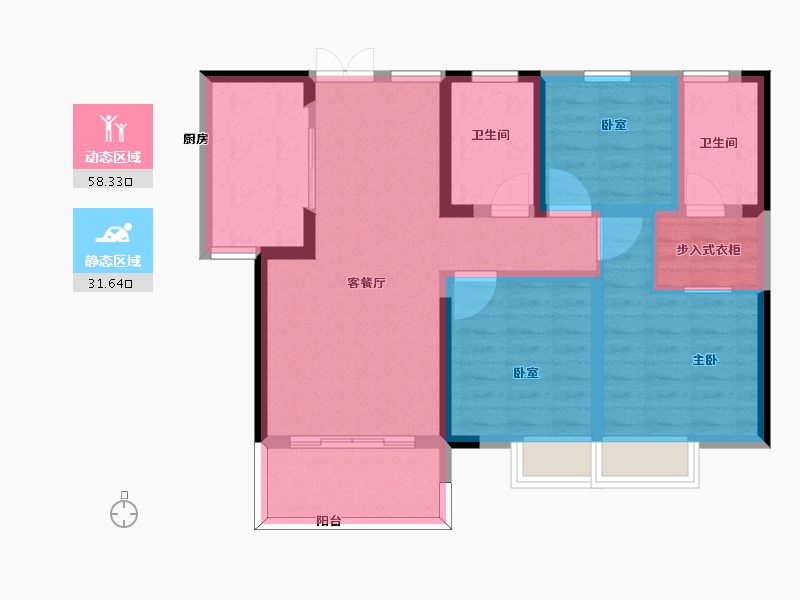 江苏省-南京市-电建地产海赋尚城-79.16-户型库-动静分区