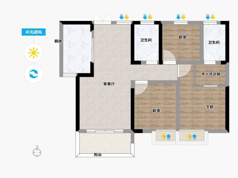 江苏省-南京市-电建地产海赋尚城-79.16-户型库-采光通风