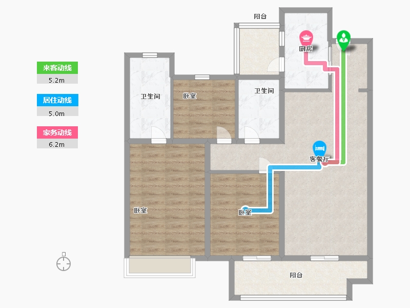 陕西省-西安市-陕建荣华臻萃府-83.99-户型库-动静线