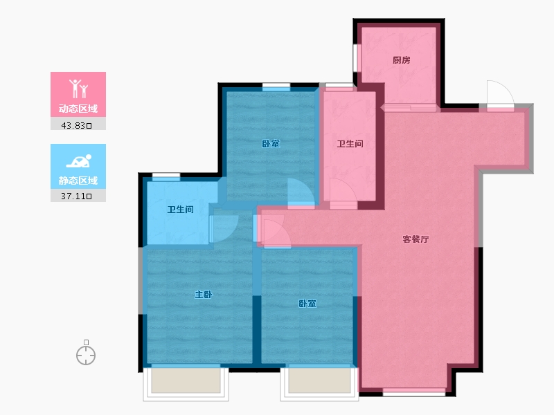 江苏省-无锡市-招商公园1872-71.16-户型库-动静分区