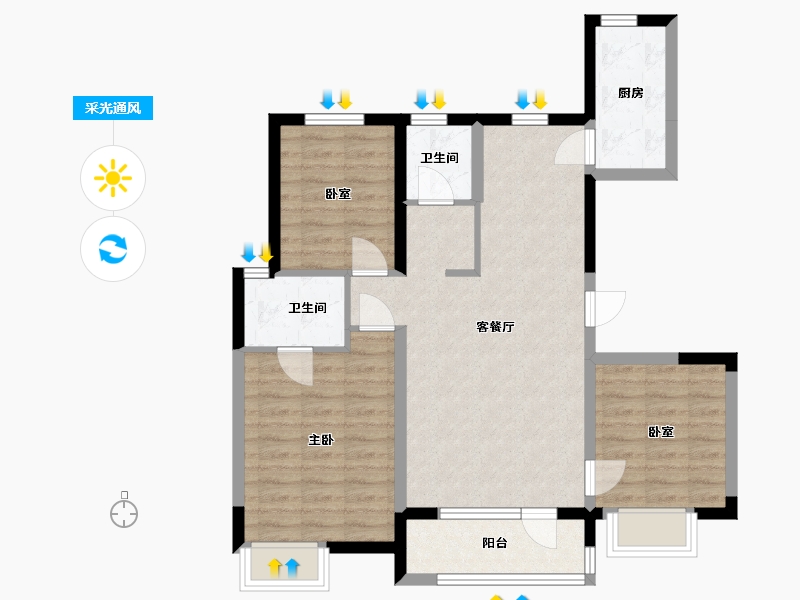 江苏省-无锡市-招商公园1872-80.73-户型库-采光通风