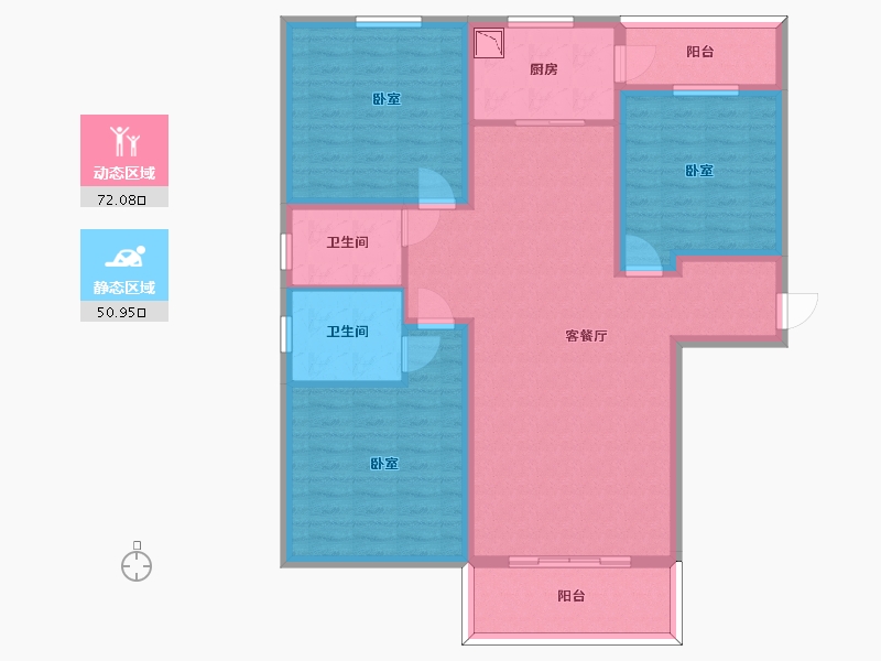 陕西省-渭南市-美林郡-110.09-户型库-动静分区