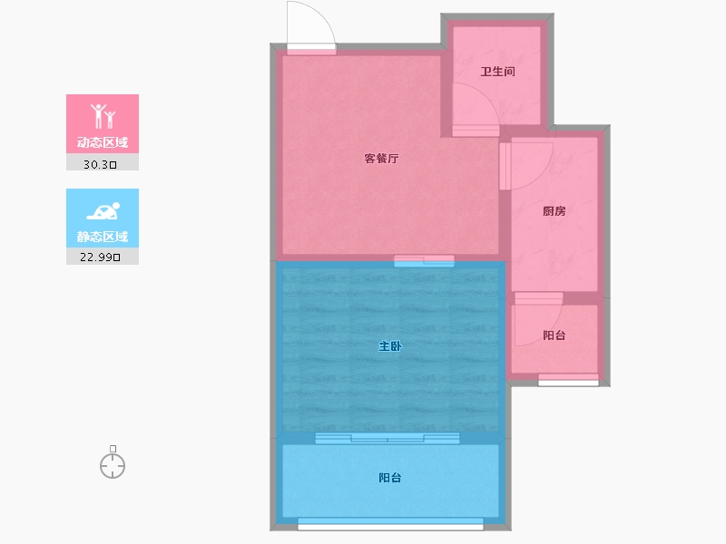 黑龙江省-牡丹江市-江城美地五期-46.99-户型库-动静分区