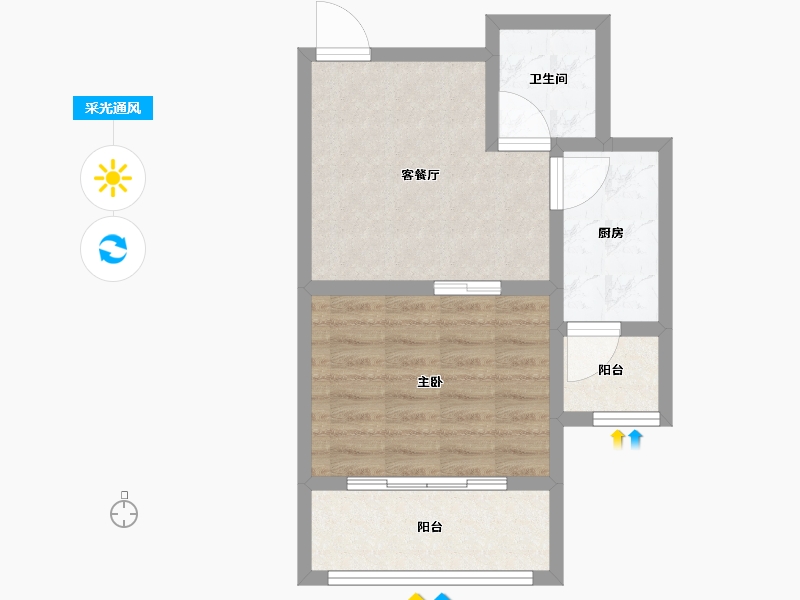 黑龙江省-牡丹江市-江城美地五期-46.99-户型库-采光通风