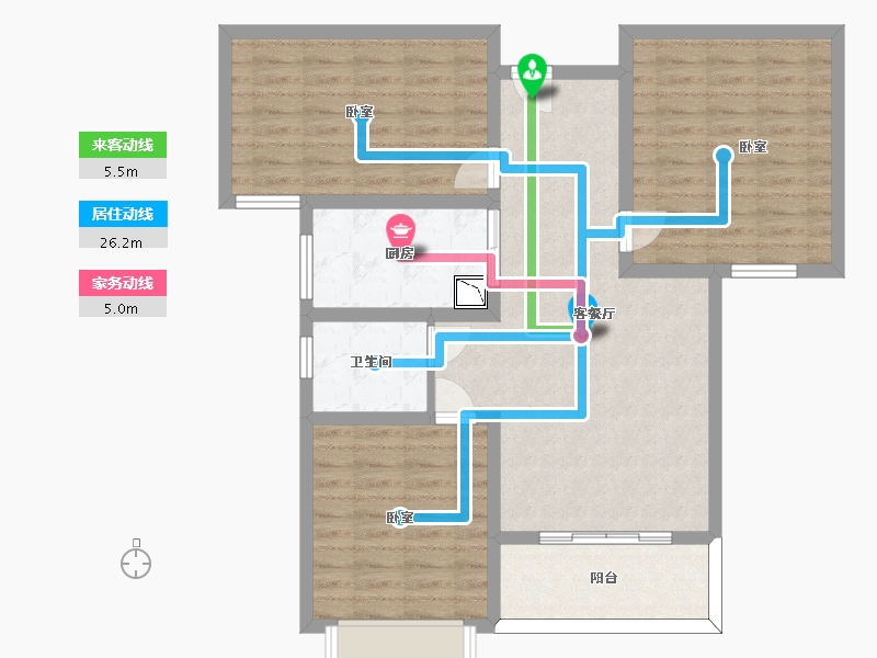 陕西省-渭南市-美林郡-93.55-户型库-动静线