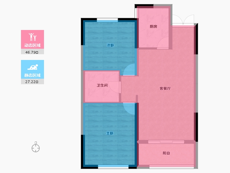 黑龙江省-牡丹江市-滨江壹號-66.62-户型库-动静分区