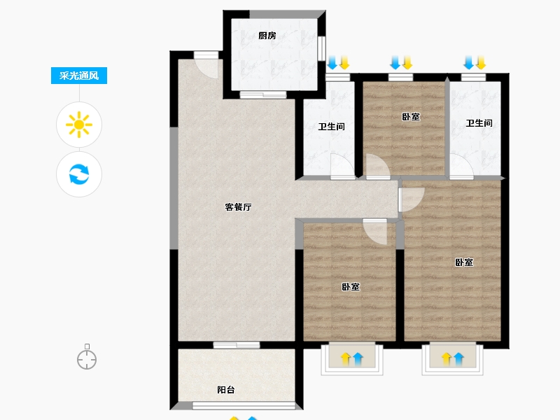 陕西省-西安市-领航悦宸-94.00-户型库-采光通风