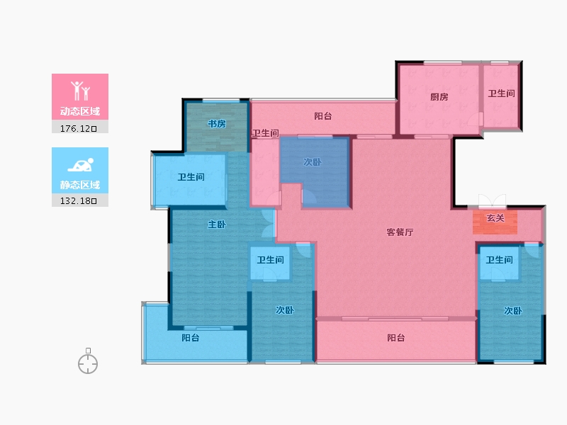 云南省-昆明市-华夏四季-269.67-户型库-动静分区