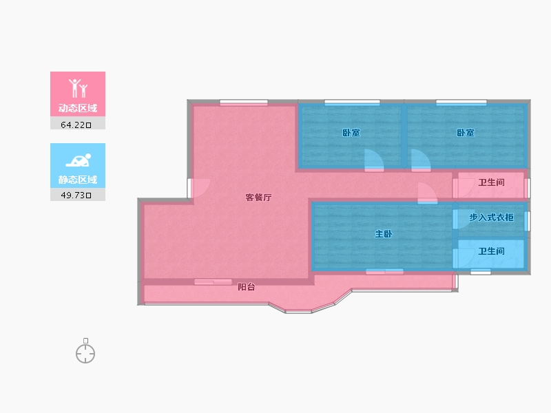 陕西省-渭南市-香滨城-100.78-户型库-动静分区