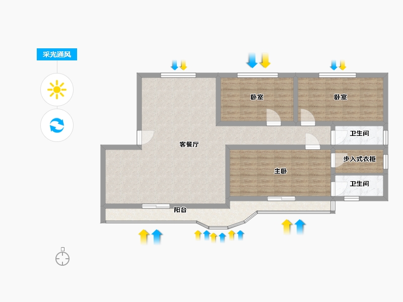 陕西省-渭南市-香滨城-100.78-户型库-采光通风