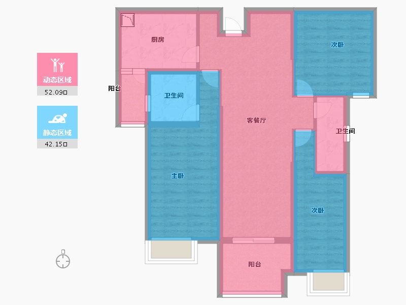 黑龙江省-大庆市-恒大御湖庄园-82.41-户型库-动静分区