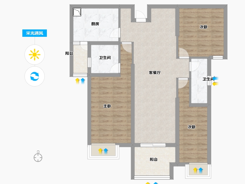 黑龙江省-大庆市-恒大御湖庄园-82.41-户型库-采光通风