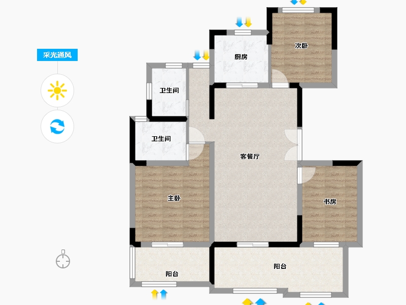 黑龙江省-哈尔滨市-融创西双版纳旅游度假区-101.15-户型库-采光通风