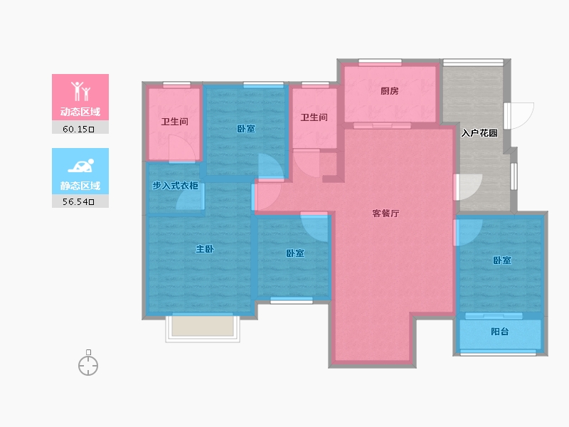 陕西省-渭南市-熙园御府-114.57-户型库-动静分区