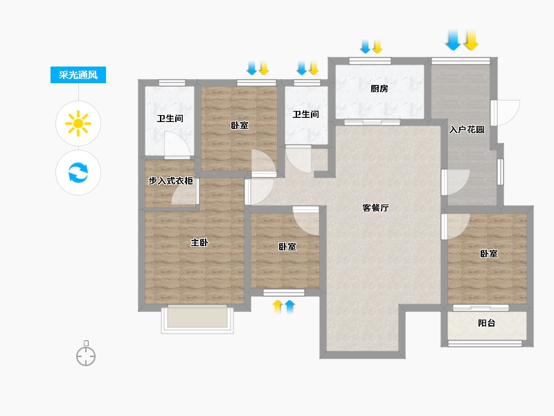 陕西省-渭南市-熙园御府-114.57-户型库-采光通风