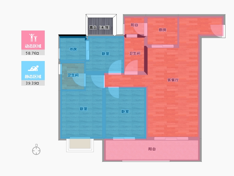 四川省-宜宾市-东燊长寿锦城-90.05-户型库-动静分区