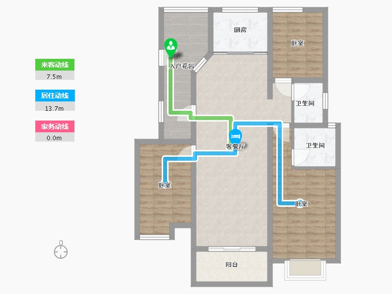 陕西省-渭南市-熙园御府-102.66-户型库-动静线