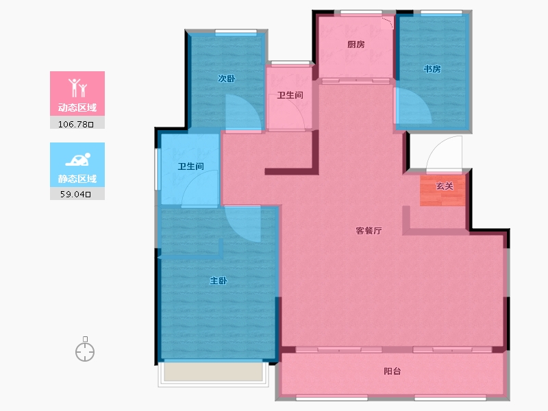 陕西省-西安市-绿城西安全运村-151.77-户型库-动静分区