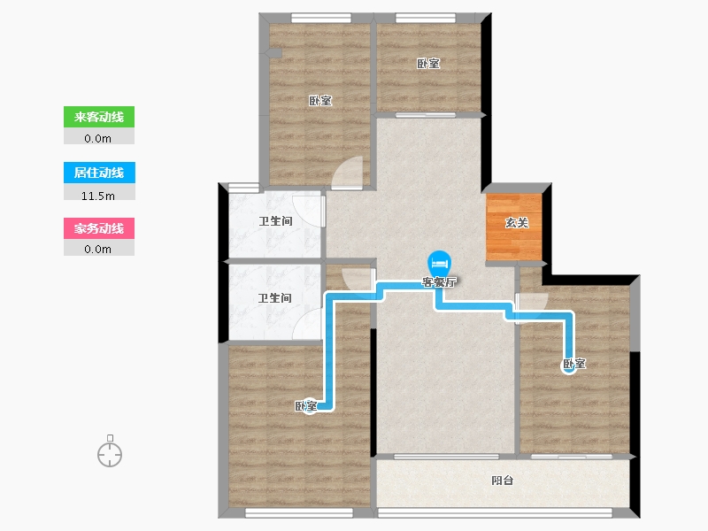 江苏省-无锡市-宸风云庐-93.58-户型库-动静线