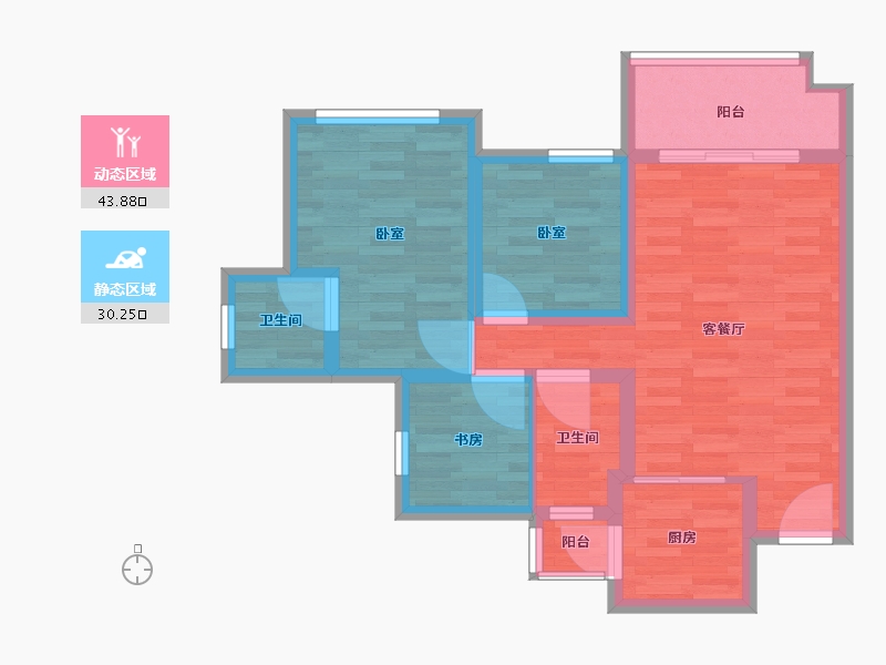 四川省-南充市-鸿通檀府-65.17-户型库-动静分区